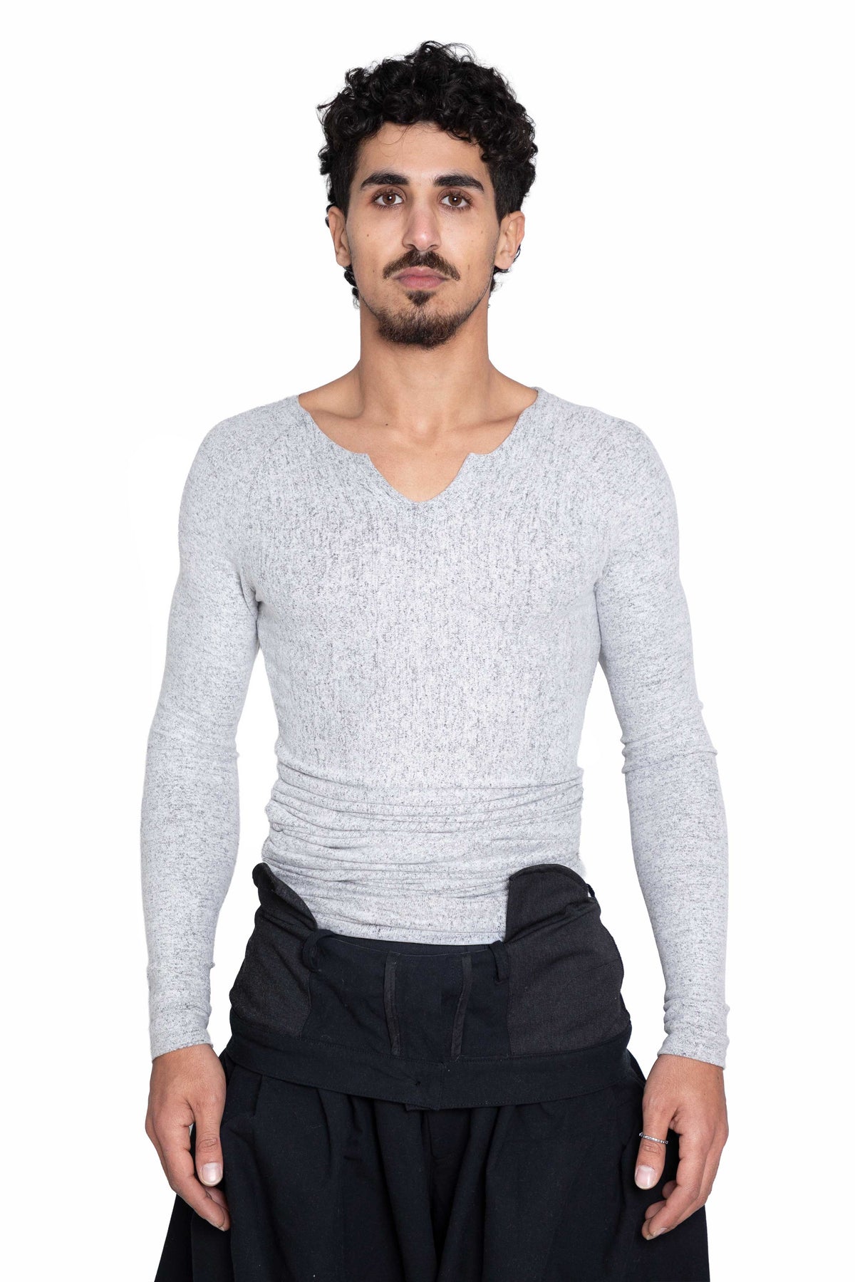 Bahhar Longsleeve Grey Top