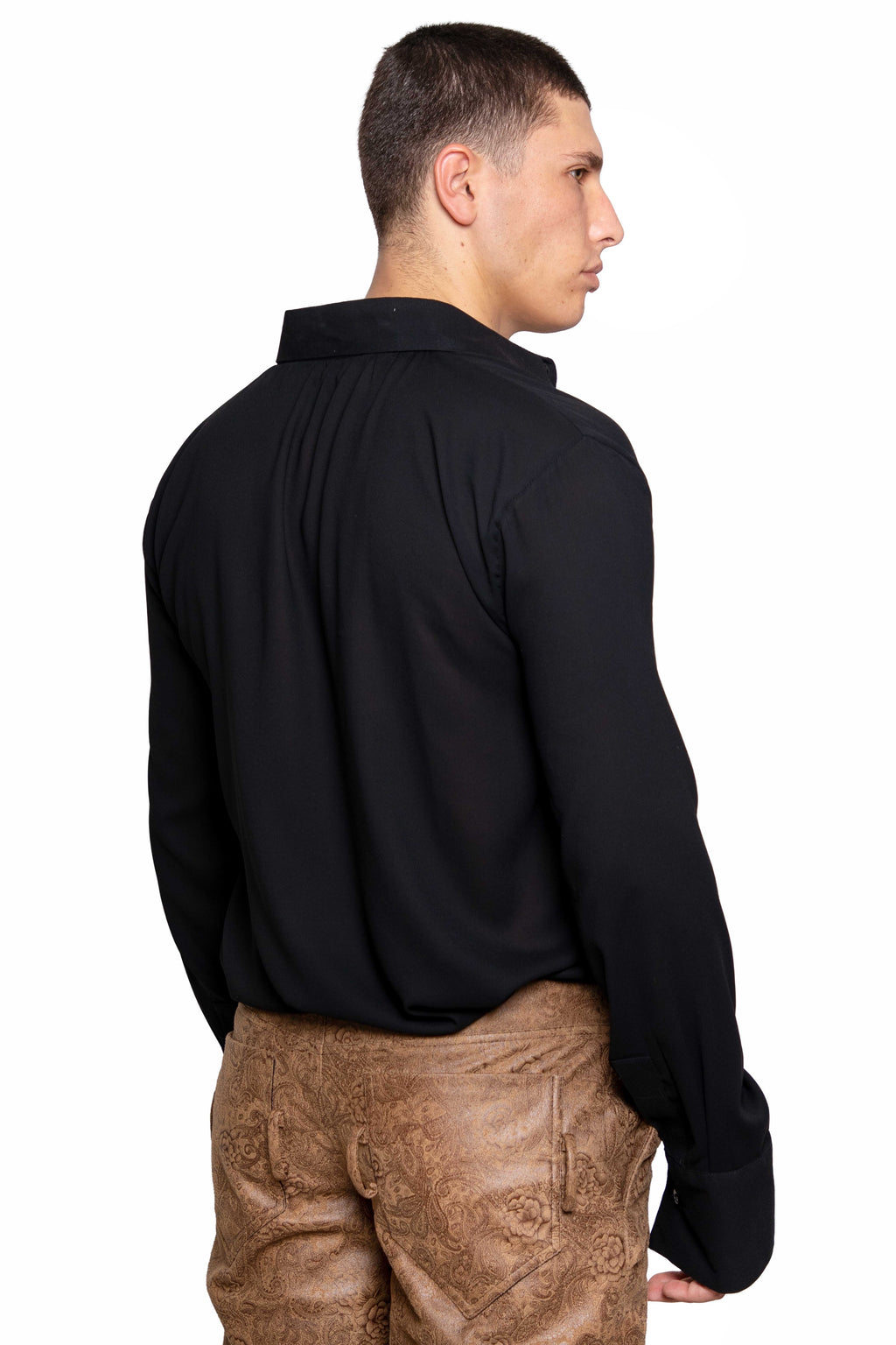 Wael Black Chiffon Shirt